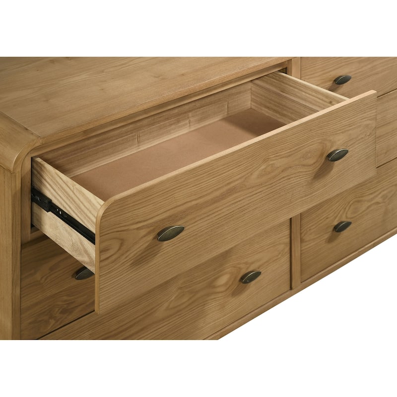Robyn 6-drawer Bedroom Dresser and Mirror Light Ash
