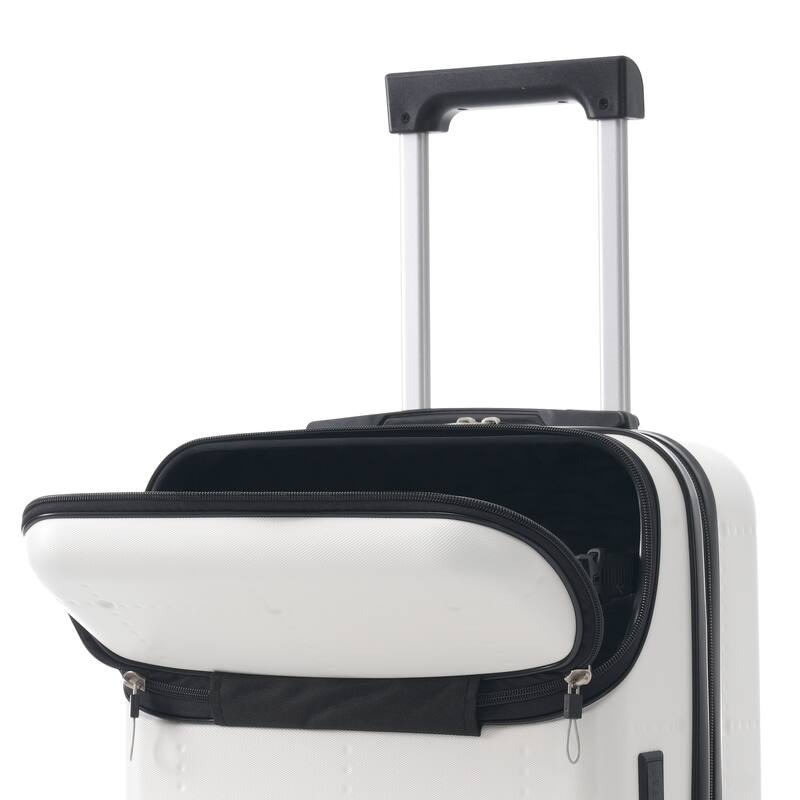 Hardside Luggage Set 5 Piece with Bags, 20IN Half-opening Carry on Luggage with USB Port, 24IN 28IN Luggage with Double Wheels