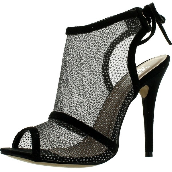 Easos Geal Eah-65121 Womens Ankle Cut Outs High Heel With Lace Loop On Back