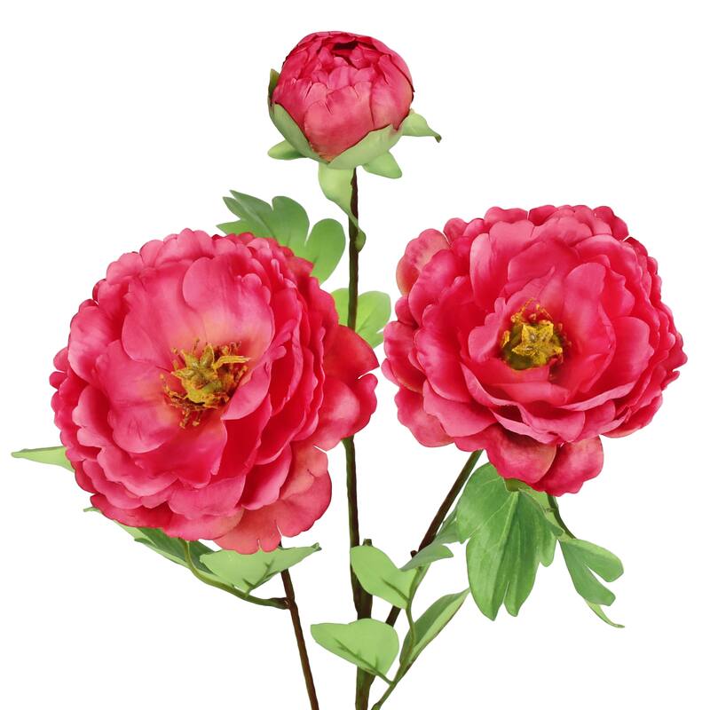 Set of 4 Red Beauty Artificial Tree Peony Flower Stem Spray 29in 29