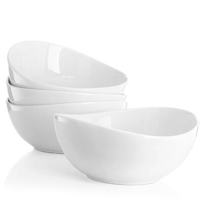 Sweese Porcelain Bowls - 28 Ounce - Set of 4, White
