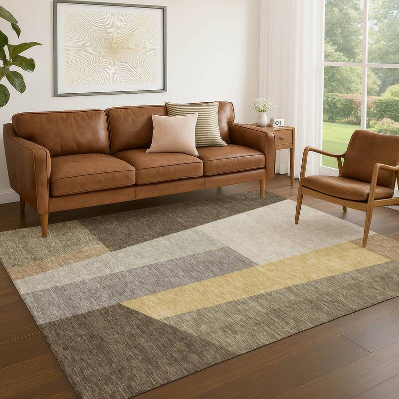 Machine Washable Indoor/ Outdoor Contemporary Jolie Chantille Rug