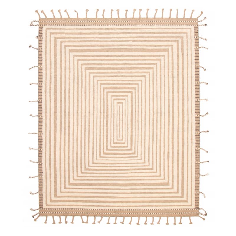 ECARPETGALLERY Hand-knotted Tangier Cream Wool Rug - 8'1 x 10'2 - Cream - 8'1 x 10'2