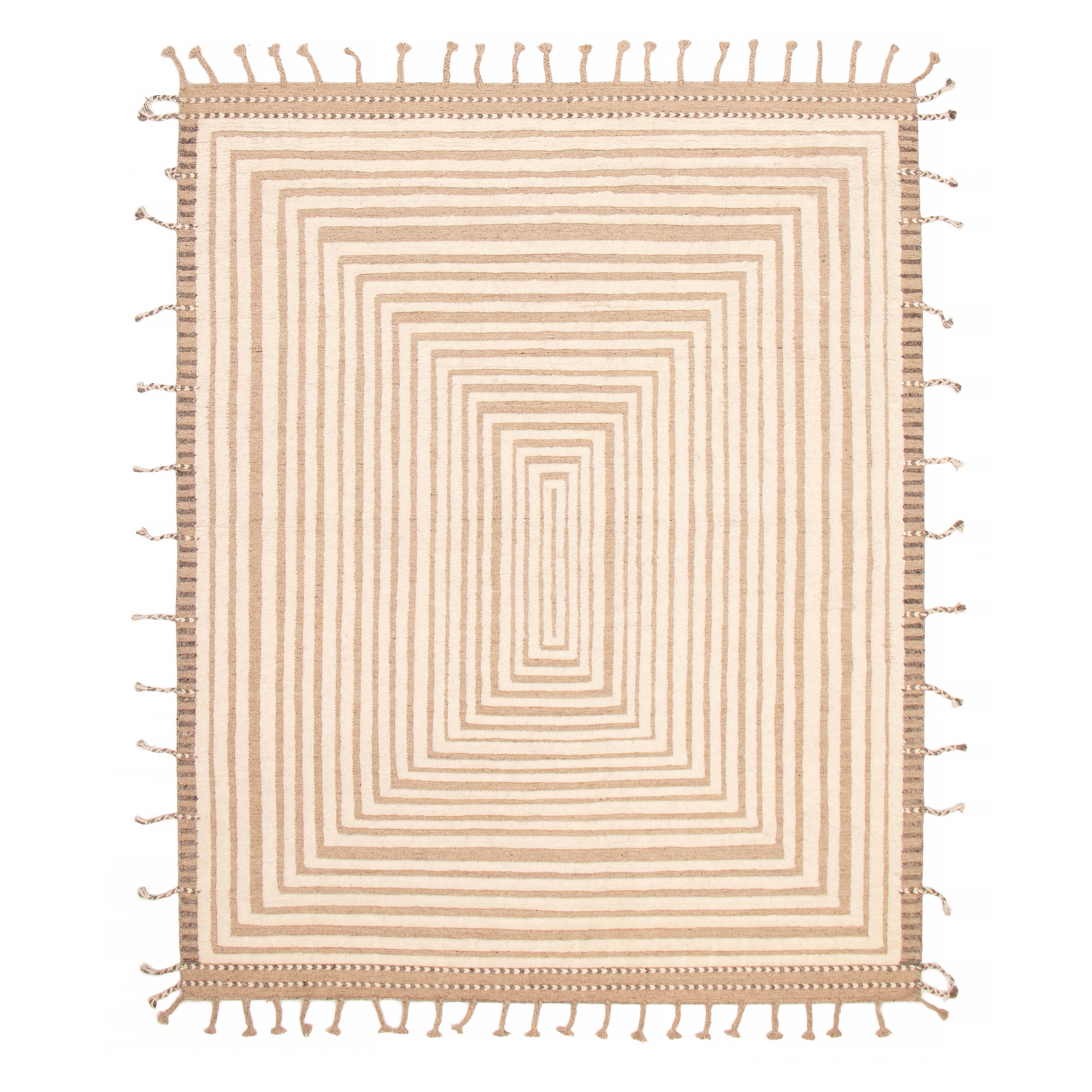 ECARPETGALLERY Hand-knotted Tangier Cream Wool Rug - 8'1 x 10'2