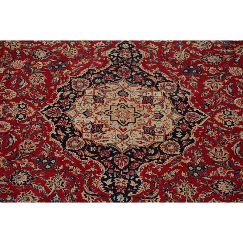 Traditional Kashmar Vintage Persian Area Rug Hand-Knotted Wool Carpet - 9'6" x 12'11"