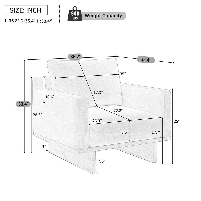 Christopher Knight Home - Modern Wooden Upholstered Accent Chair with Ergonomic Comfort