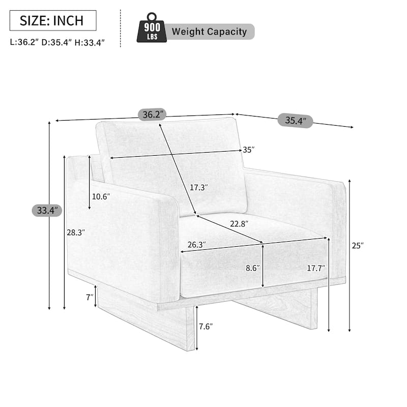Modern Minimalist Accent Chair by Harper&Bright Designs