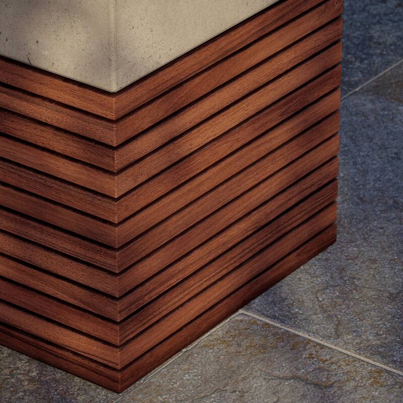 Urbia Stecca Alto Concrete & Teak Stool