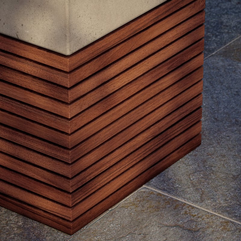 Urbia Stecca Alto Concrete & Teak Stool
