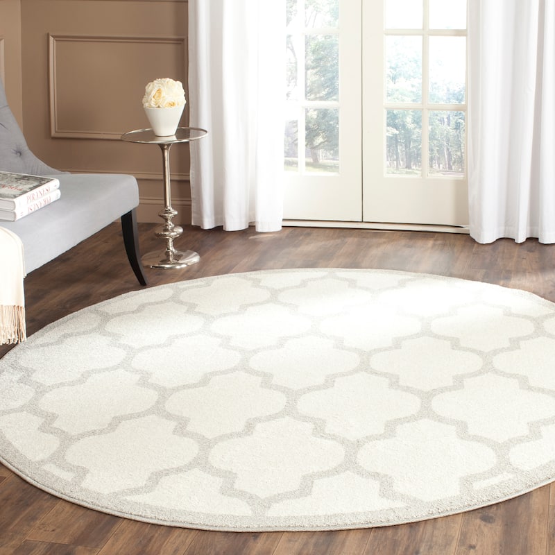SAFAVIEH Amherst Machi Modern Rug - 9' Round - Beige/Light Grey