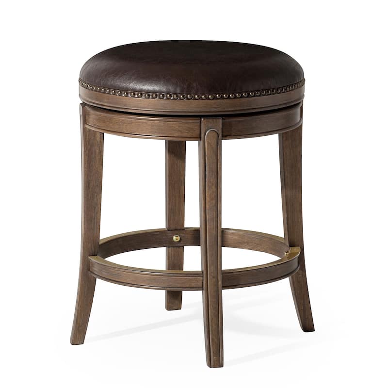 Maven Lane 26" Alexander Backless Counter Height Kitchen Stool - Single - Walnut