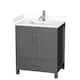 Option Dark Gray / White Cultured Marble Top / Brushed