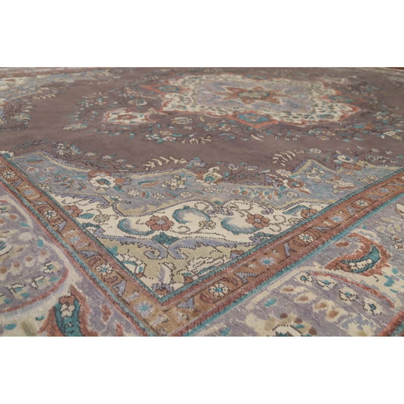 Traditional Tabriz Persian Vintage Area Rug Hand-Knotted Wool Carpet - 9'11"x 12'2"
