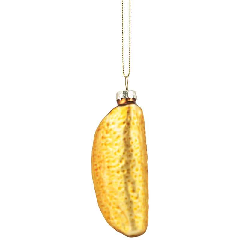 Taco Glass Christmas Ornament - 3.5" - Yellow