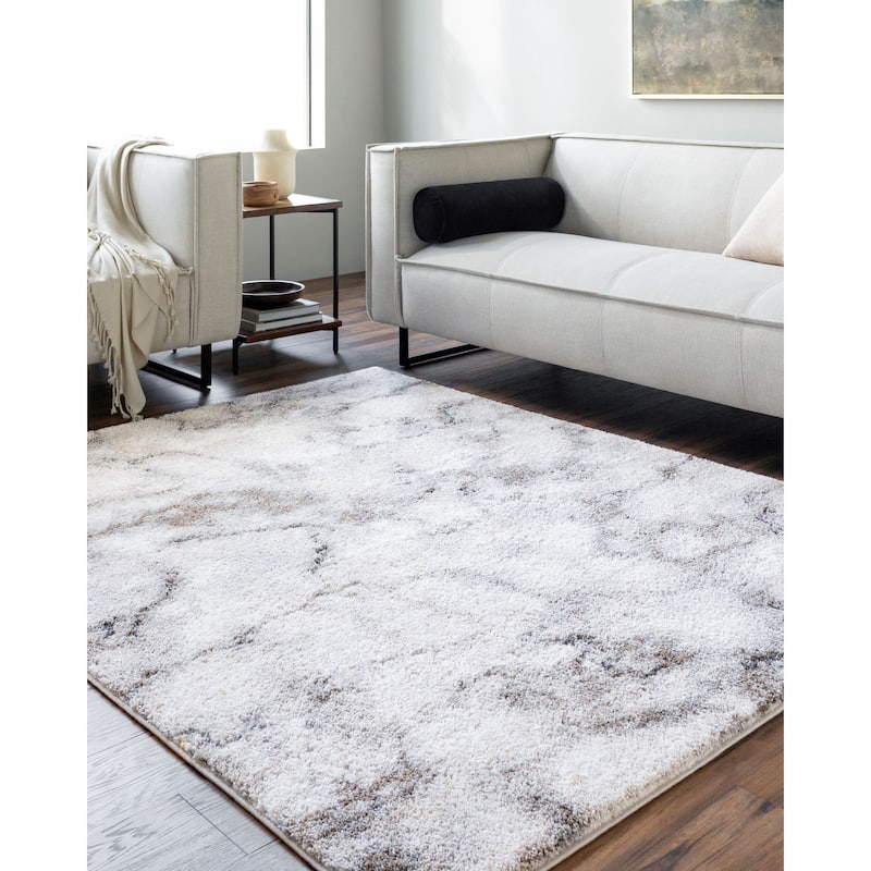 Livabliss Casual Portofino Abstract Area Rug - 6'7" x 9' - Brown/Cream