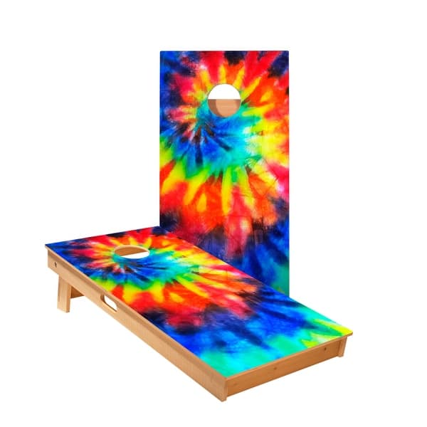 slide 2 of 5, Tie-Dye Color Cornhole Boards NO Bags - Add Board Lights