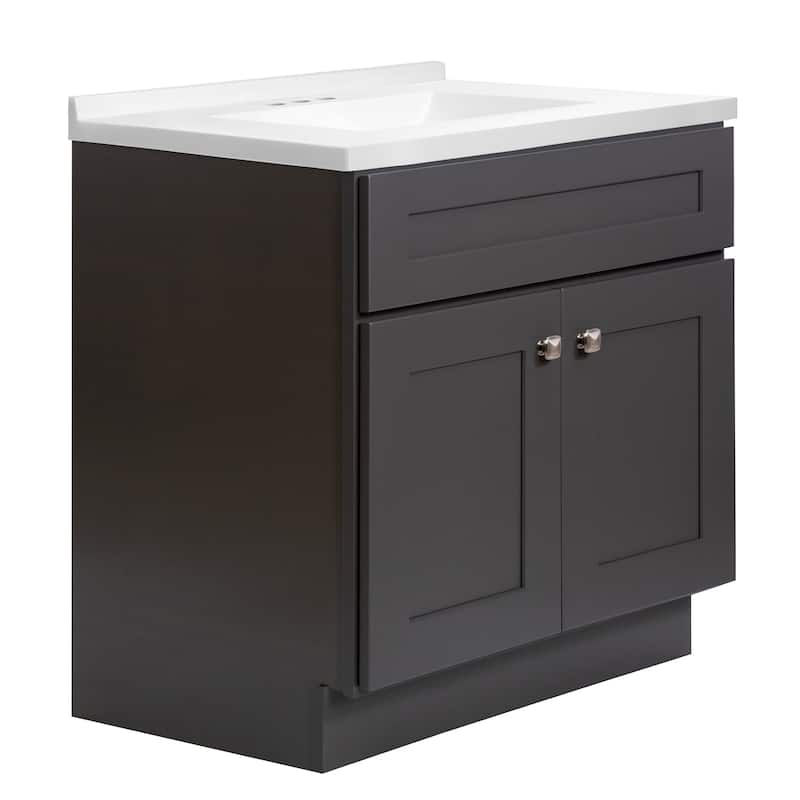 Design House 233114 Brookings 31" Free Standing Single Basin Vanity - Urbane Bronze - Natural Finish