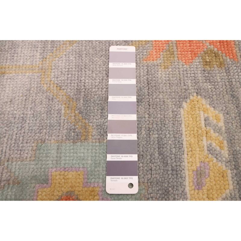 ECARPETGALLERY Hand-knotted Modern Oushak Grey Wool Rug - 7'10 x 9'10