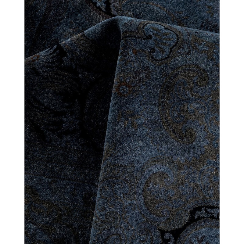 Overdyed, One-of-a-Kind Hand-Knotted Area Rug - Gray - 10' 3" x 17' 4"