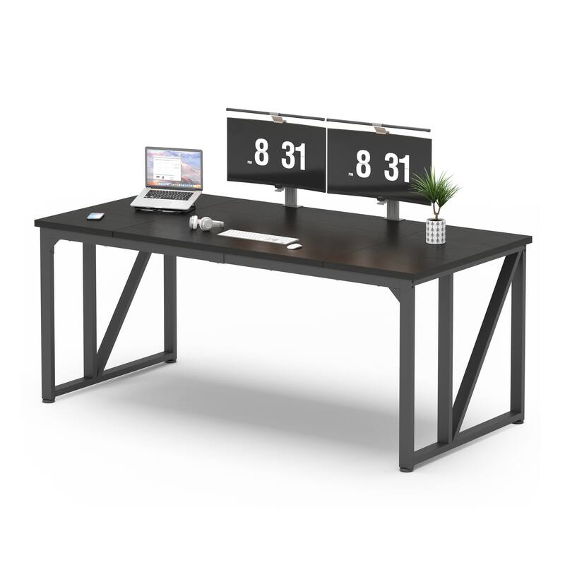 Computer Desk 70×30.7 Inch Gaming Desk with Deeper & Thicker Desktop, Office Desk Work Desk for Home Office - Black