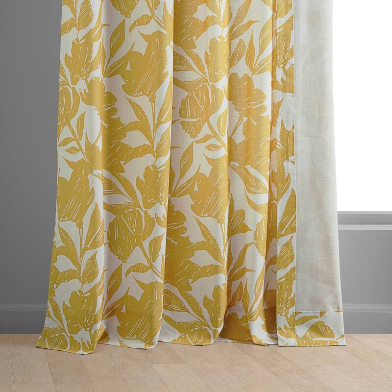 Exclusive Fabrics Textured Cotton Printed Curtains for Bedroom and Living room (1 Panel)