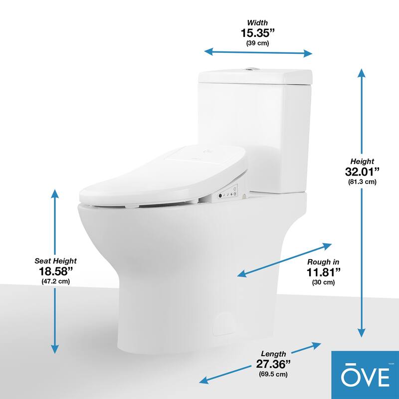 Ove Decors Felix Bidet Toilet Built-in with Tank Elongated