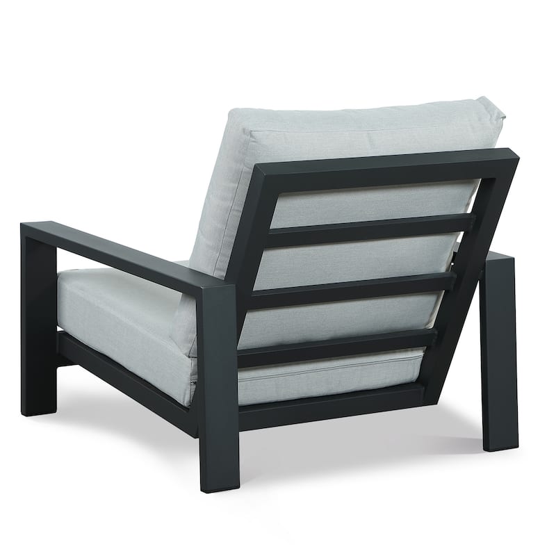 Benton 4-Piece Aluminum Outdoor Conversation Sofa Set with Cushions