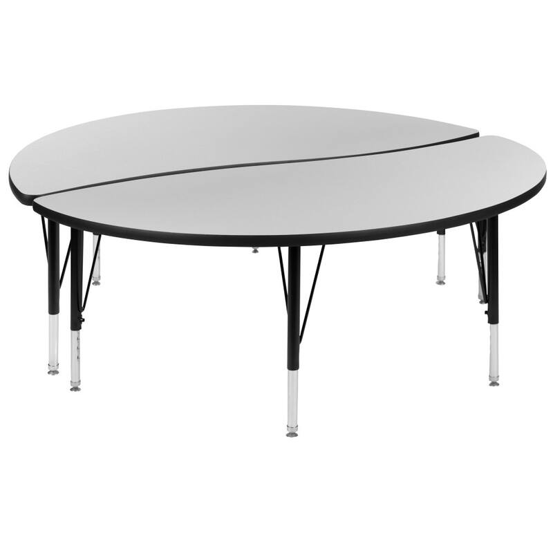 2 Piece 60" Circle Flexible Kids Adjustable Activity Table Set