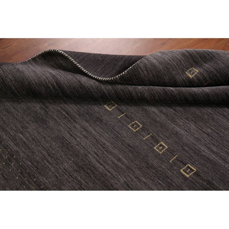 Charcoal Gabbeh Indian Area Rug Handmade Wool Carpet - 4'11"x 7'10"