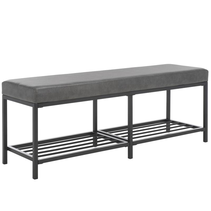 SAFAVIEH Selena 2-Shelf Bench - 48" W x 15" D x 18" H - 48Wx15Dx18H