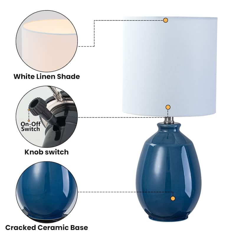C Cattleya 19in Ceramic Table Lamp with Fabric Linen Shade