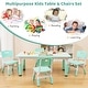 preview thumbnail 29 of 31, Gymax Kids Height Adjustable Table and 4 Chairs Set with Graffiti
