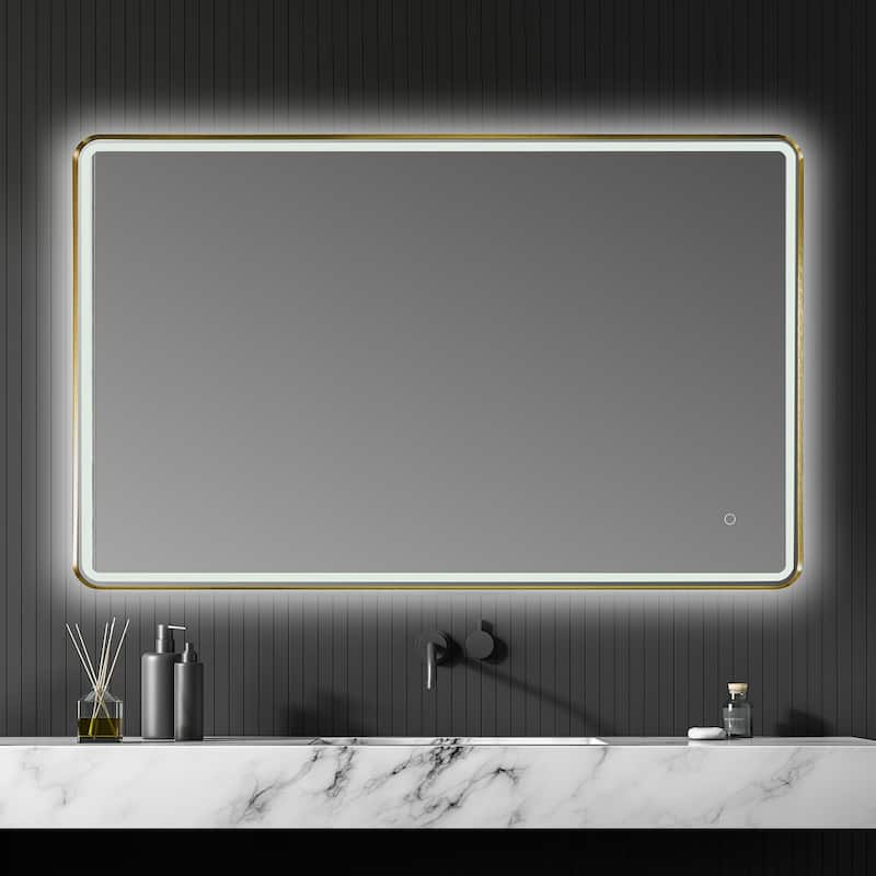 Altair Viaggi Rectangle Framed LED Lighted Wall Mirror