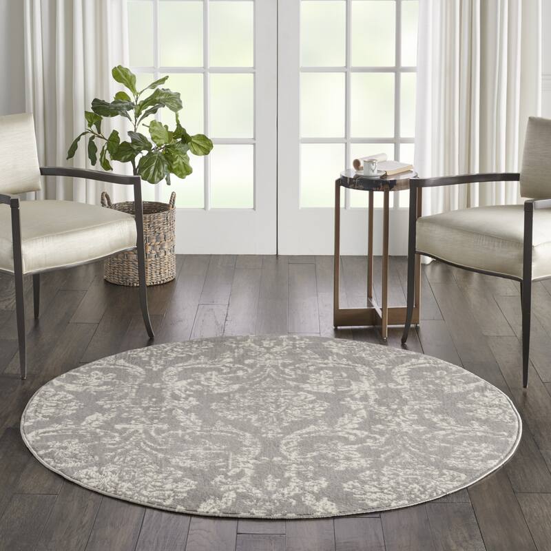 Sadis Power Loomed Geometric Area Rug By HomeRoots - 5' Round