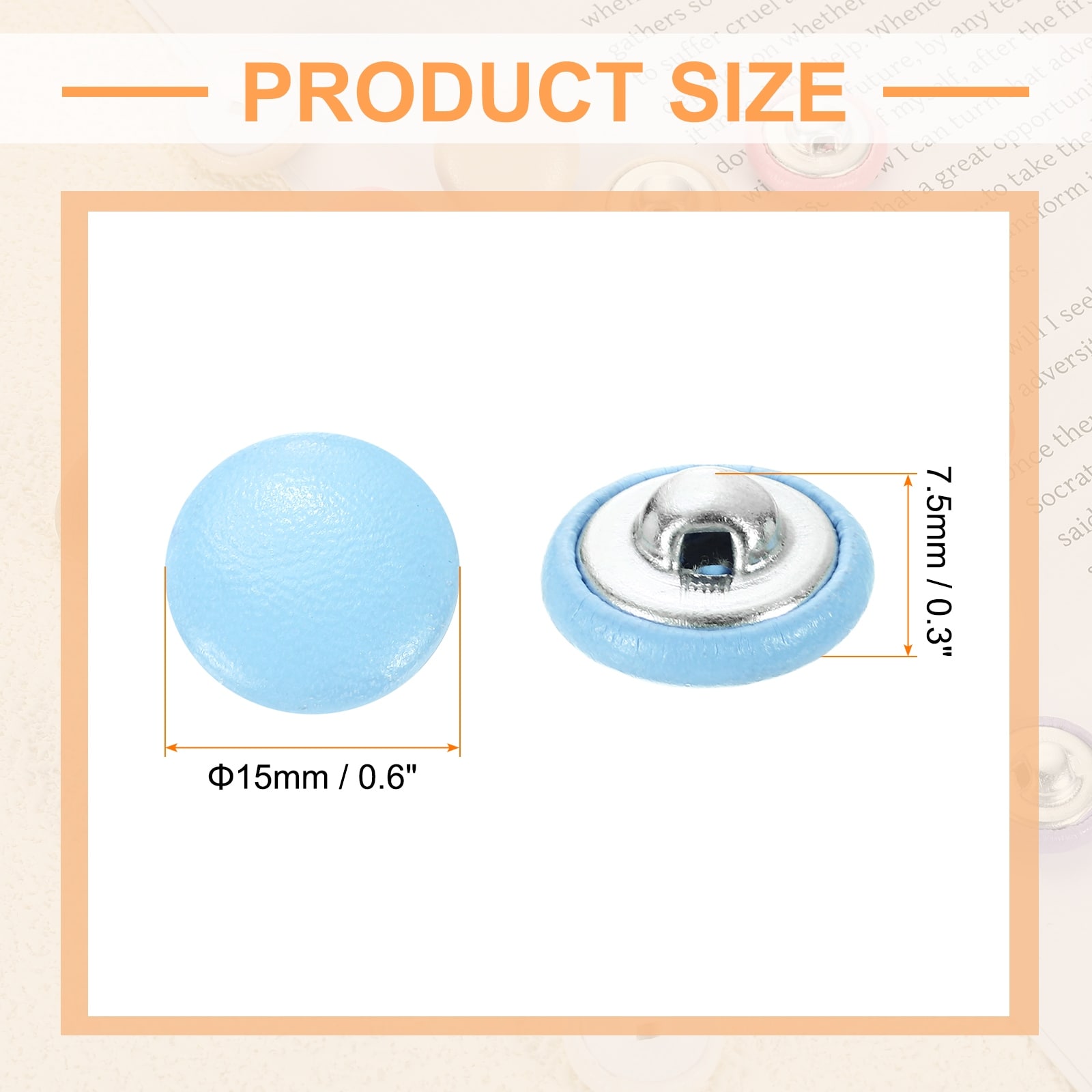 PU Leather Covered Buttons Craft Replacement Sewing Buttons for Clothing Accessories