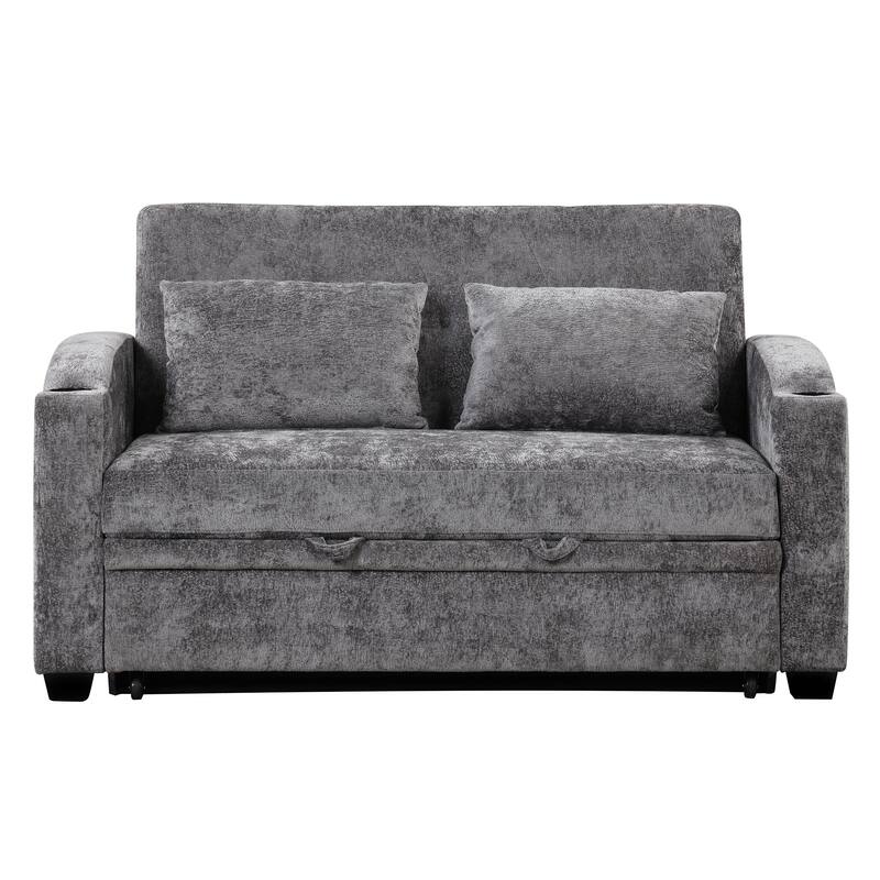 Versatile 3-in-1 Pull Out Sofa Bed with Adjustable Backrest, Loveseat Couch Bed Sofa Bed with Reclining Back