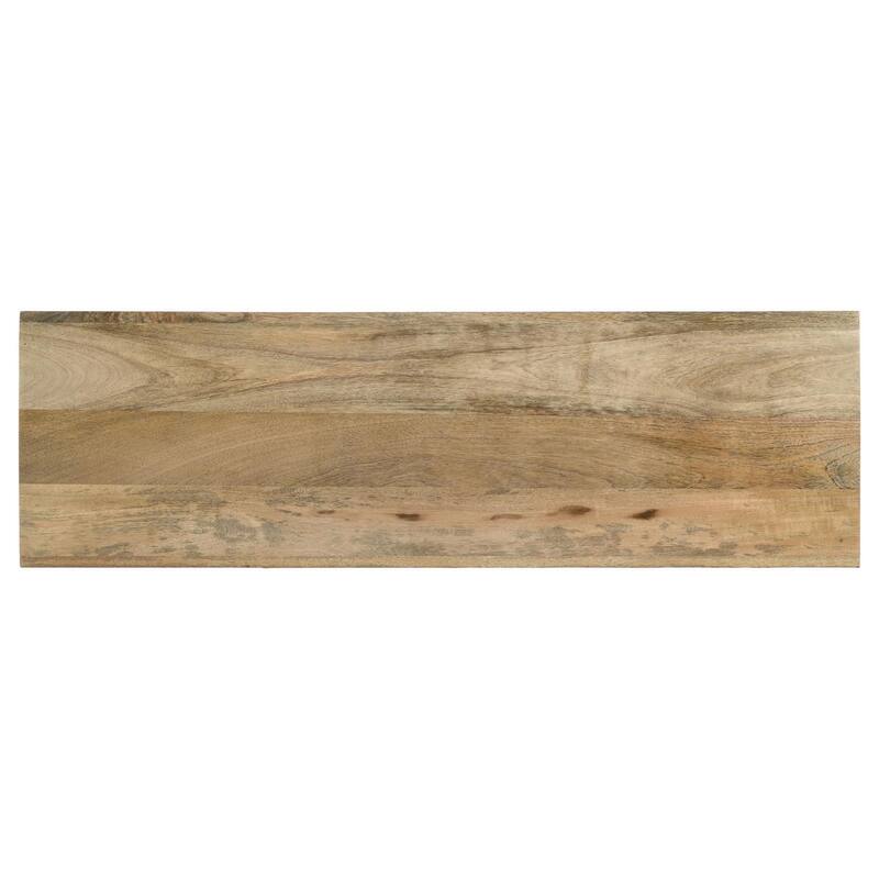Beni 46 Inch Console Table, Rectangular Handcrafted Mango Wood Frame, Brown