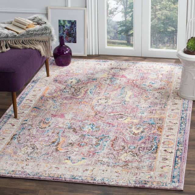 SAFAVIEH Bristol Gretchen Vintage Boho Oriental Polyester Rug - 8' x 10' - Lavender/Light Grey