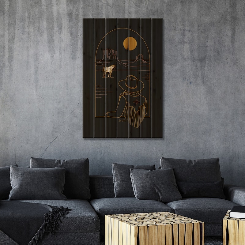 Lost Pony Print On Wood by Allie Falcon - Multi-Color