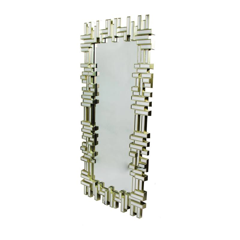 47" Champagne Gold Rectangular Modern Home Wall Mirror