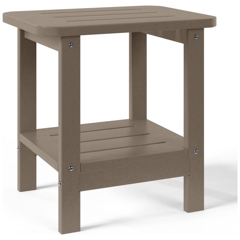 Brighton Outdoor Poly Two Shelf Side Table