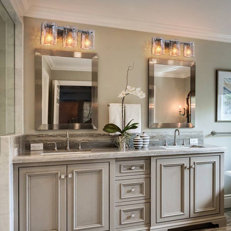 3/4-Light Textured Smoke Glass Wall Sconce — Modern Industrial Vanity Light for Bathroom