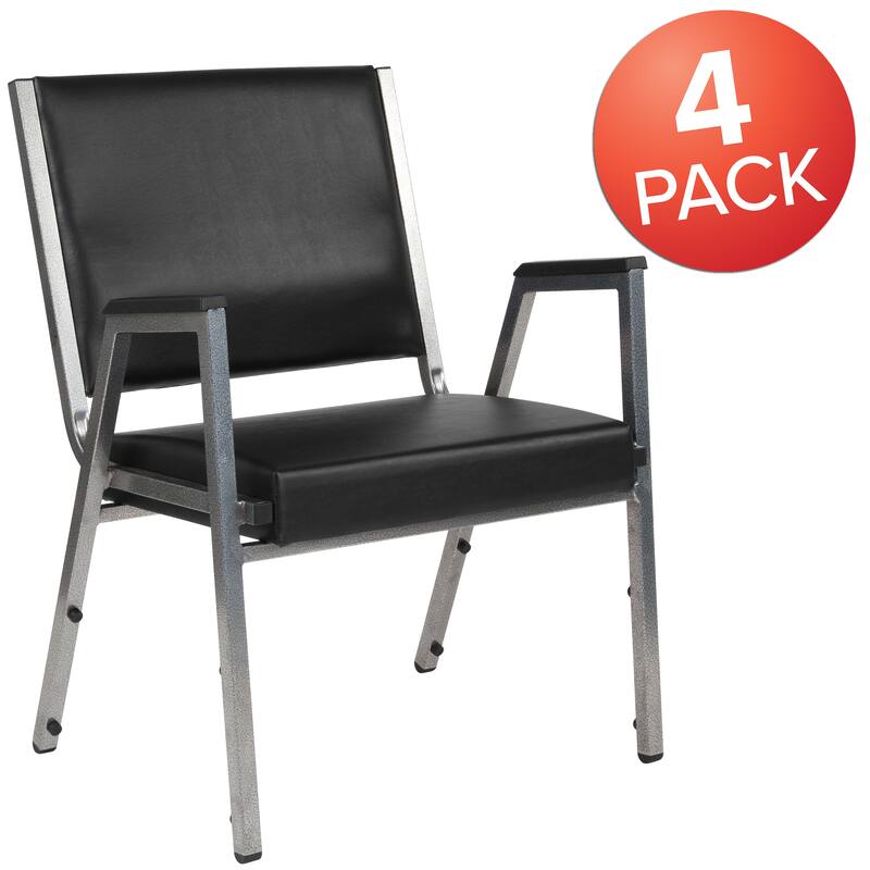 4 PK 1500 lb. Rated Antimicrobial Bariatric Reception Arm Chair