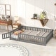 preview thumbnail 6 of 78, Twin/Full/Queen Size Floor Bed with Safety Guardrails, Toddler Floor Bed for Girls and Boys Grey - Queen