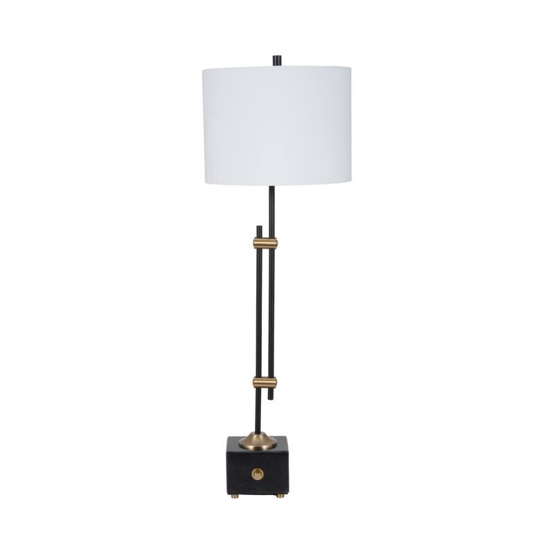 Sagebrook Home 36" Hilliard Marble Buffet Table Lamp, Gold/Black, 36"H - 12" x 12" x 36"
