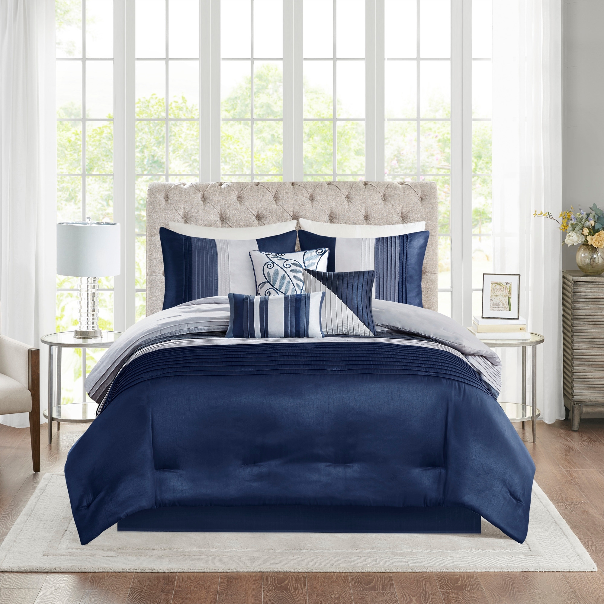 Style 212 Dolce Navy 10-Piece Comforter Set - On Sale - Bed Bath ...