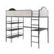 preview thumbnail 4 of 4, Furniture of America Orven Modern Black Metal Twin Loft Bed with Desk and Shelves