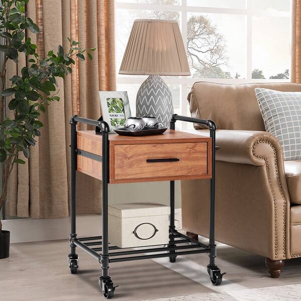 Shop Costway 2 Tier End Coffee Table Nightstand Sofa Side Living
