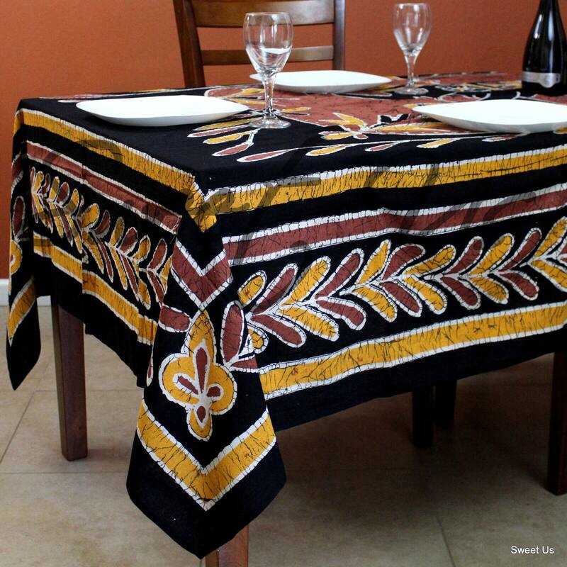 Cotton Lucky Elephant Batik Print Tablecloth Rectangle