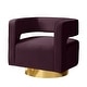 preview thumbnail 78 of 114, HULALA HOME Carisa Modern Upholstered Swivel Open-Back Barrel Chair with Golden Base